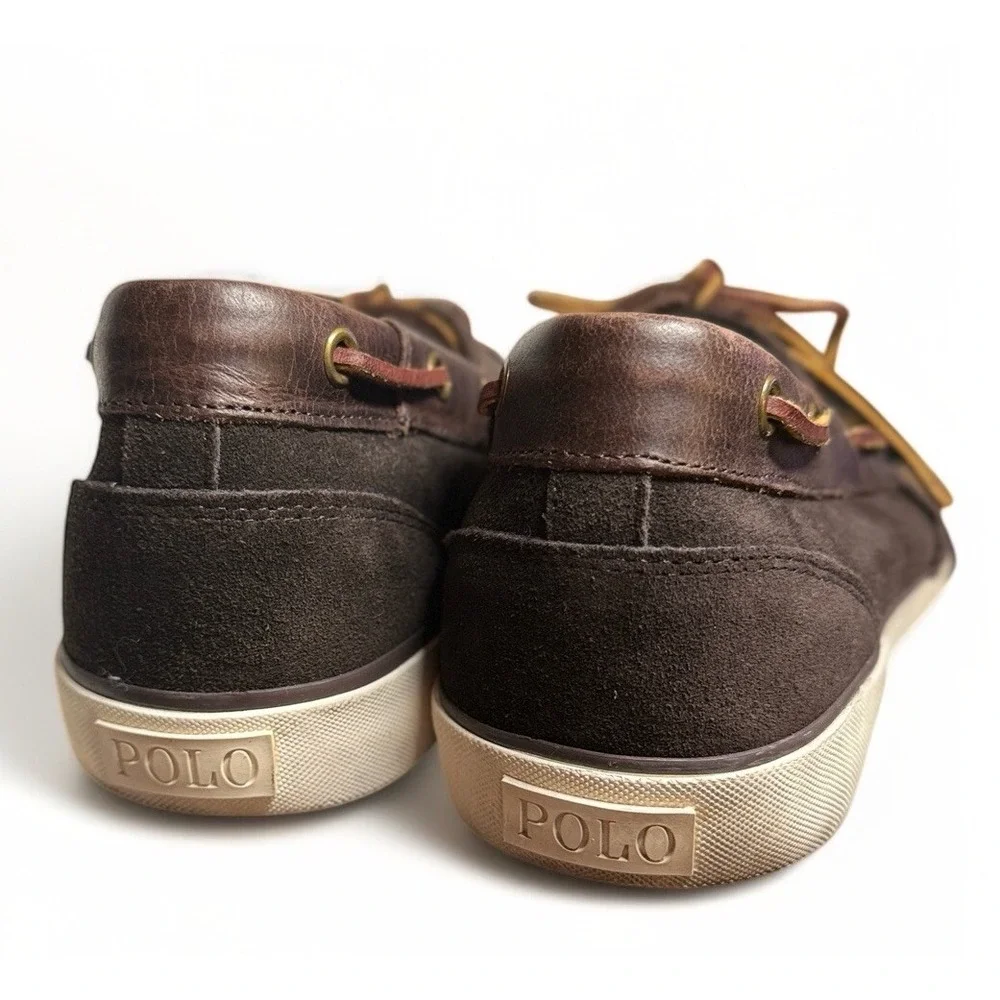 Polo Ralph Lauren Rylander Leather Boat Shoe Brown Men's Size 11.5 Preppy Frat